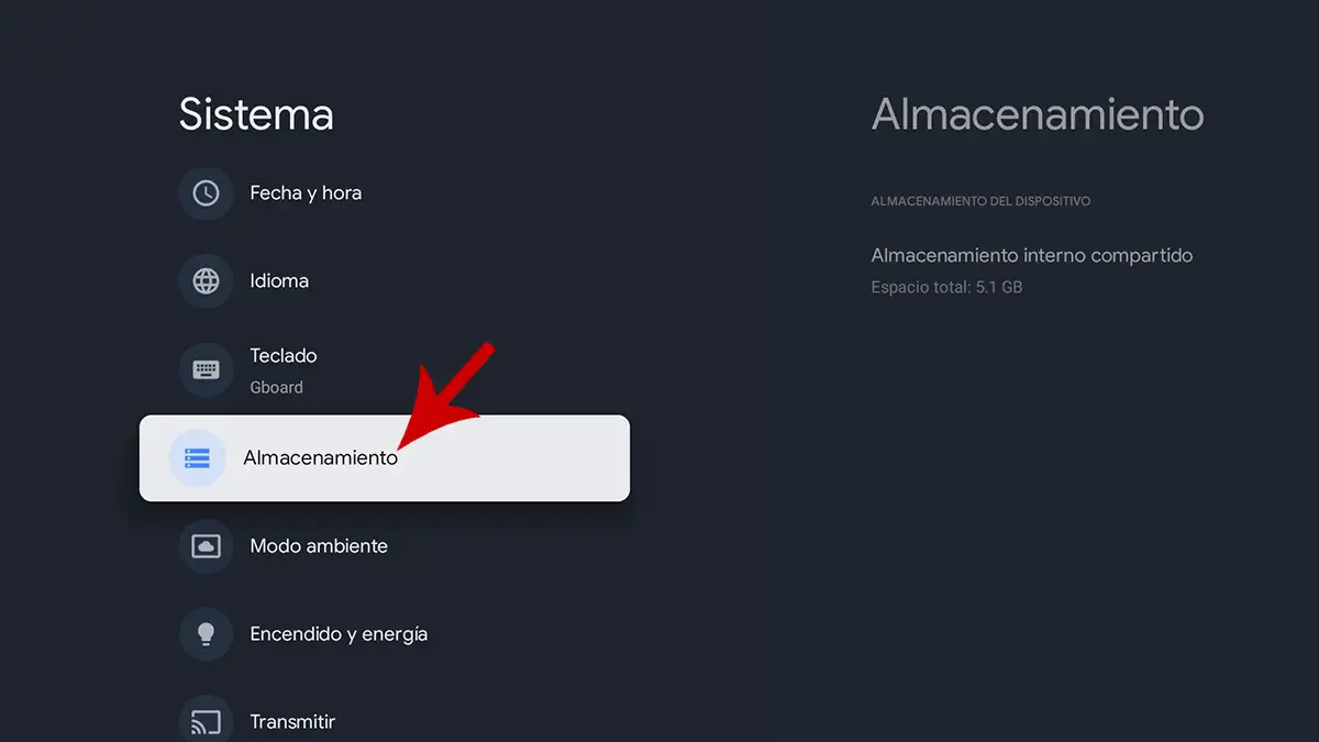 Acceder al almacenamiento interno del TV