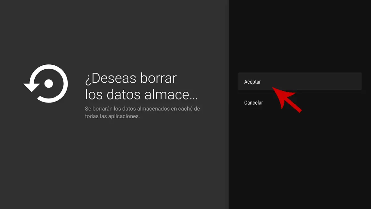 Borrar la caché de Android TV
