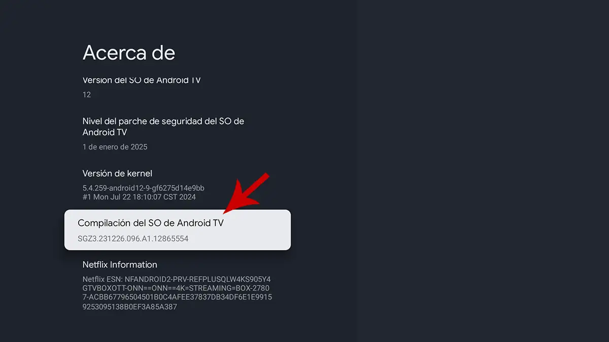 Habilitar opciones de desarrollador Google TV