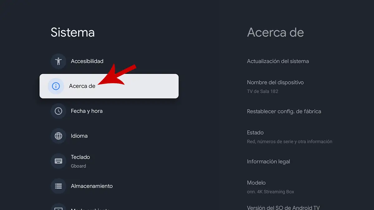 Ir a los ajustes avanzados del Smart TV