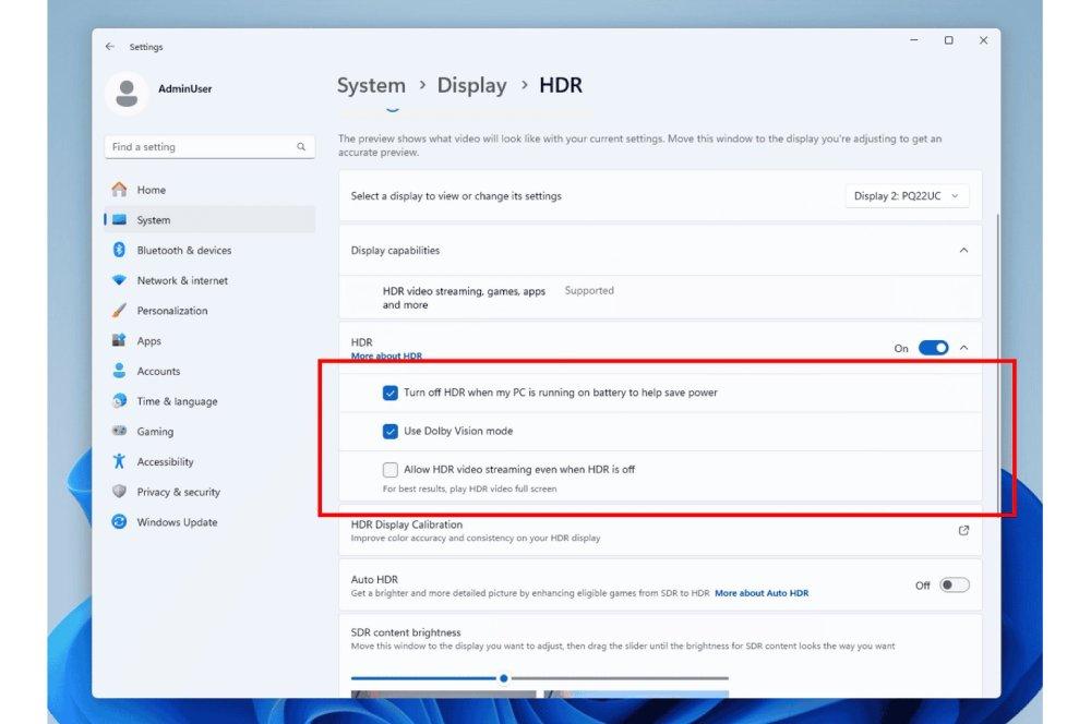 Windows 11 mejoras en HDR