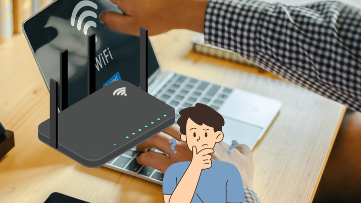 imagen de un router con una persona pensando