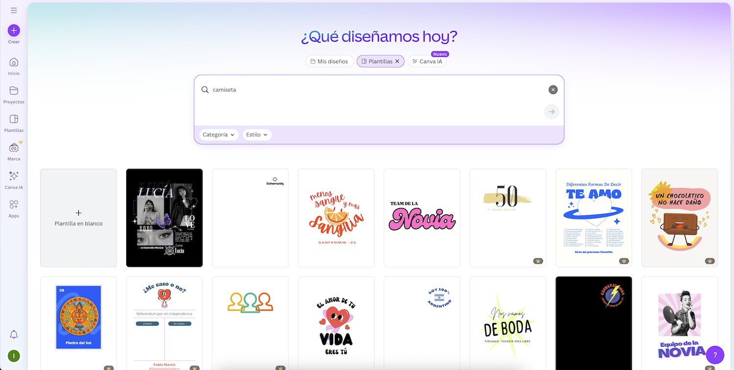 Canva camiseta