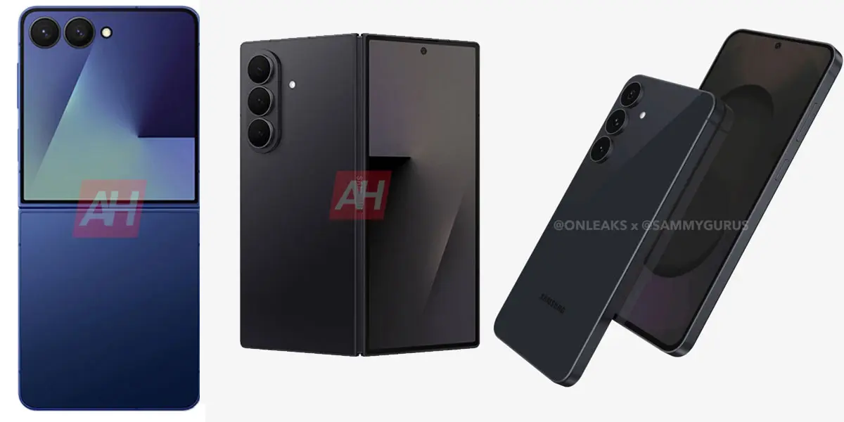 Se revela el diseño de los Galaxy S25 FE, Z Flip 7 y Z Fold 7