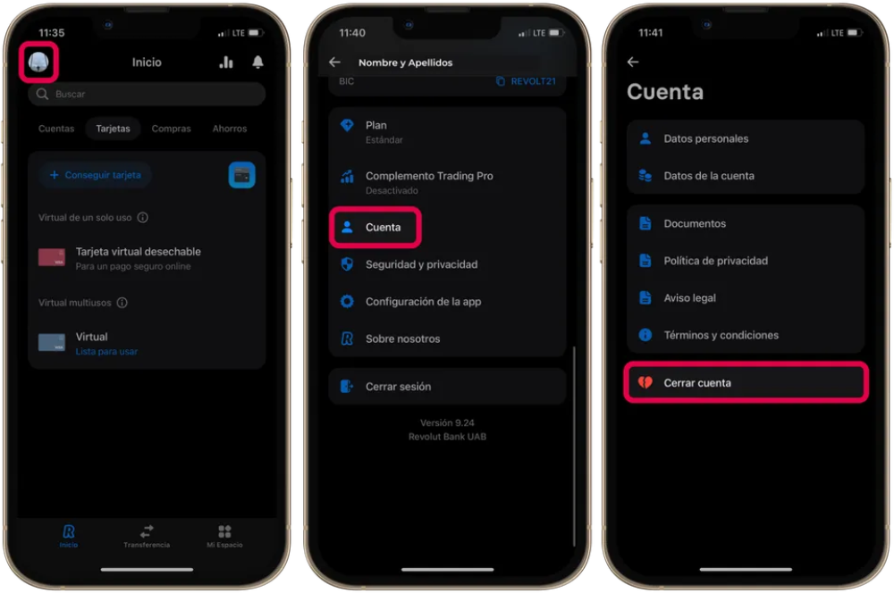 cancelar cuenta revolut guía