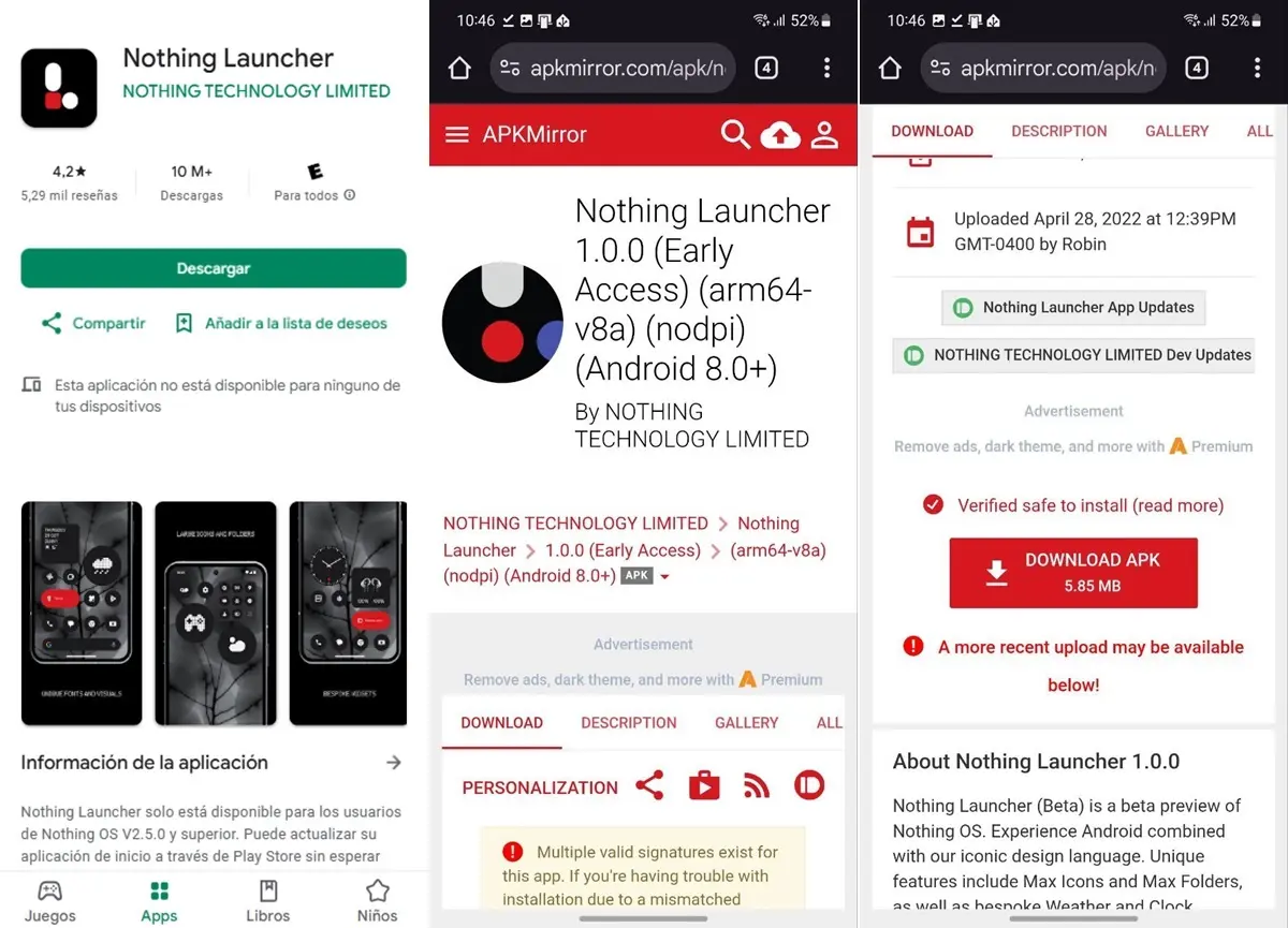 como instalar el launcher oficial de Nothing en cualquier movil Android
