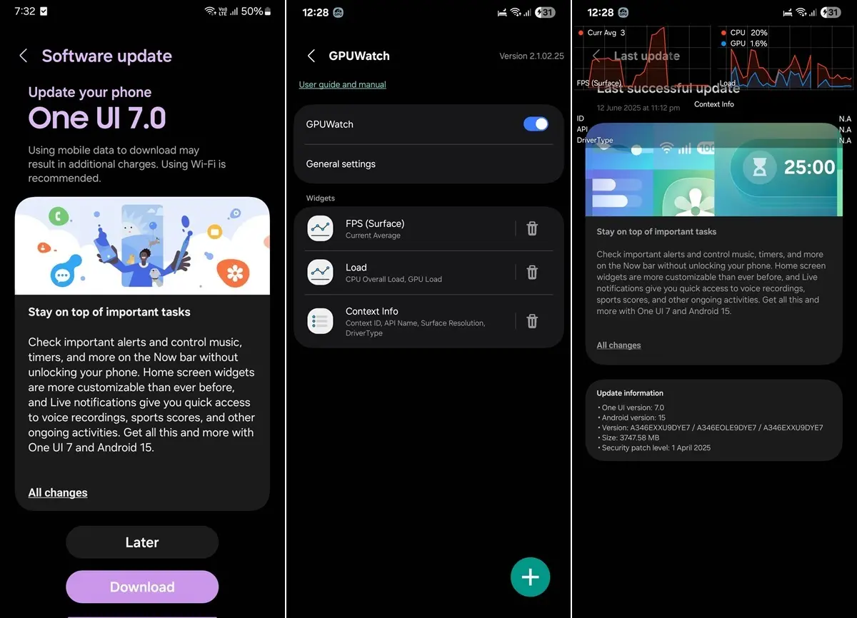 como usar gpu watch en el Galaxy A34 para ver los fps y el rendimiento de la grafica