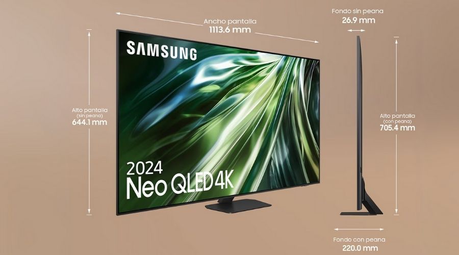 TV Neo QLED 125 cm (50) Samsung TQ50QN90DATXXC medidas