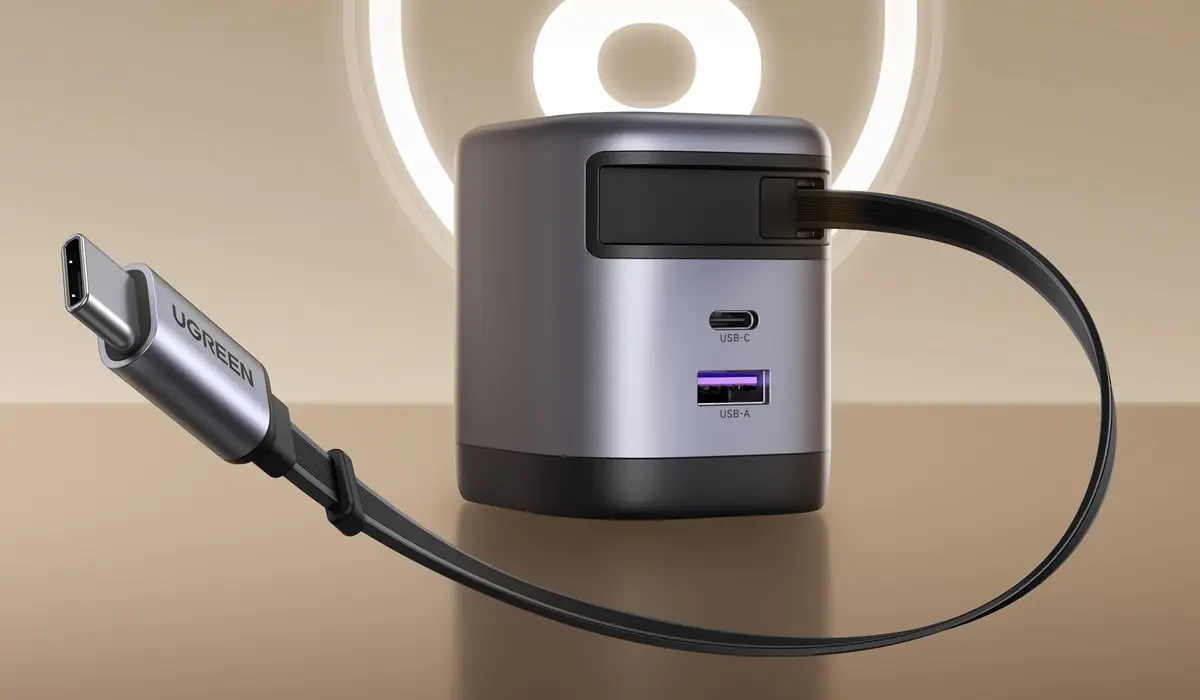 UGREEN Nexode 65W Charger con cable retractil USB-C