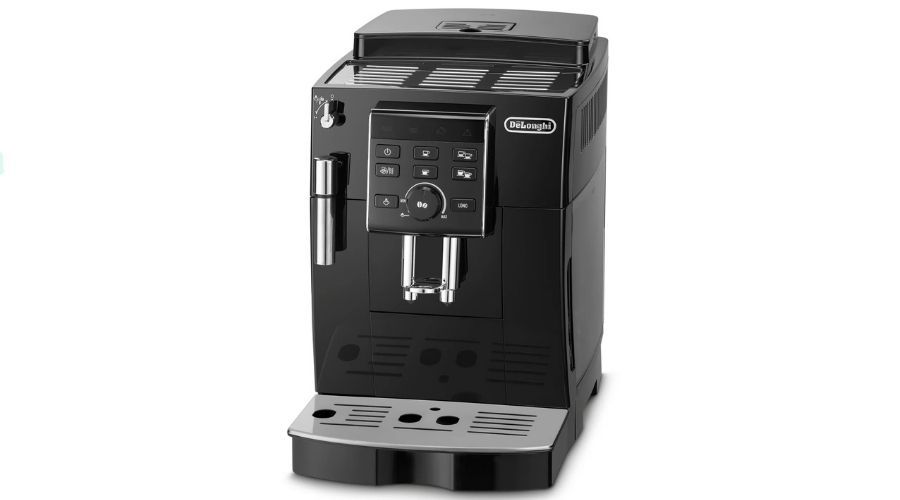 diseño de la cafetera delonghi ecam13 123 B sobre fondo blanco