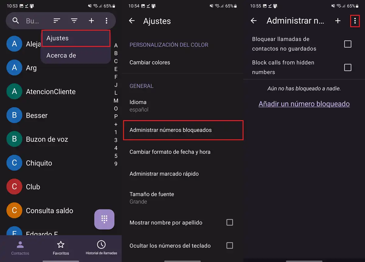 como bloquear numeros SPAM en formato TXT con Simple Dialer