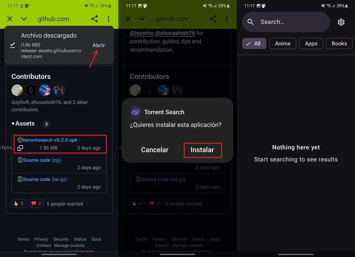 como descargar e instalar torrent search apk