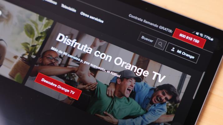 Nueva interfaz de la aplicación Orange TV en un televisor, mostrando el menú principal con acceso a canales y contenidos bajo demanda.