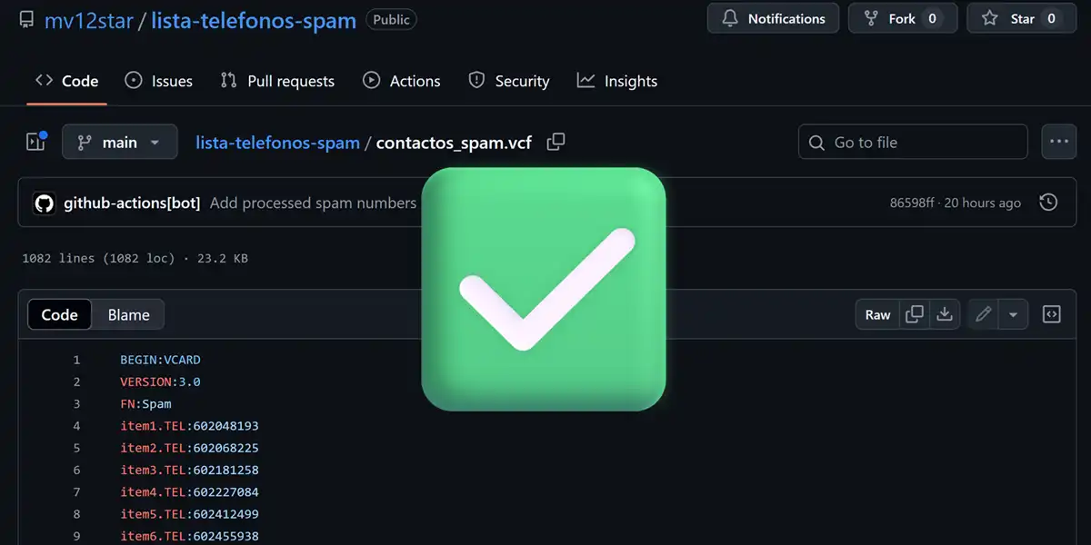 lista de telefonos SPAM de Espana