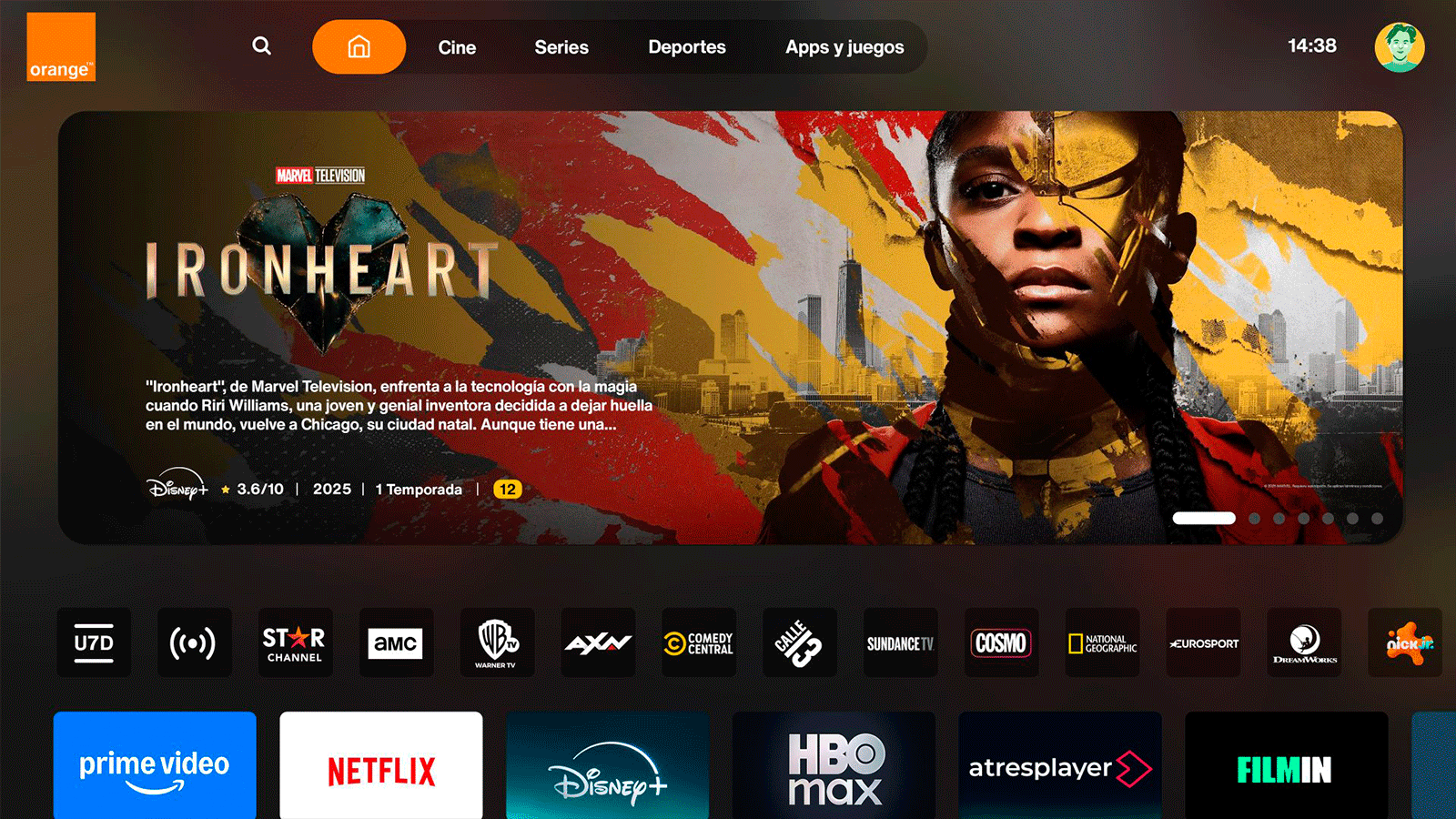 nuevo diseño de Orange TV