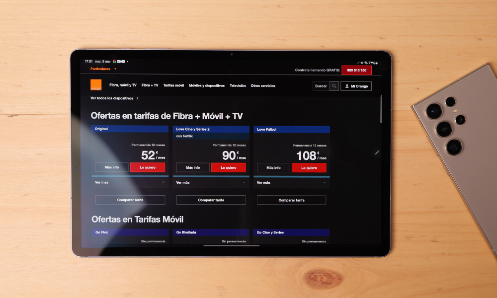 Demostración de la tecnología True Motion en la app de Orange TV, que incrementa la tasa de refresco a 50 fps en eventos deportivos