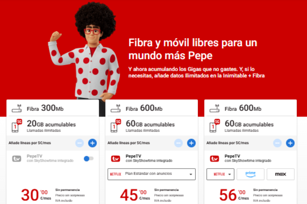 planes fibra móvil pepephone