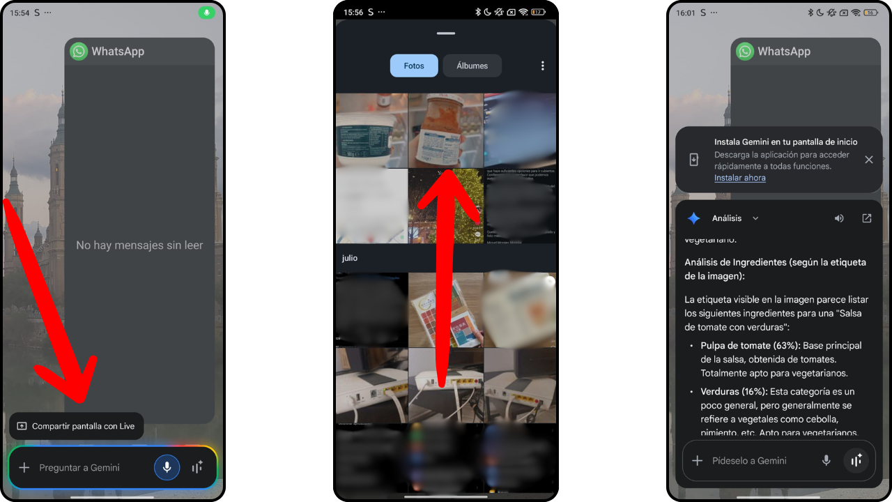 proceso preguntar gemini ingredientes producto