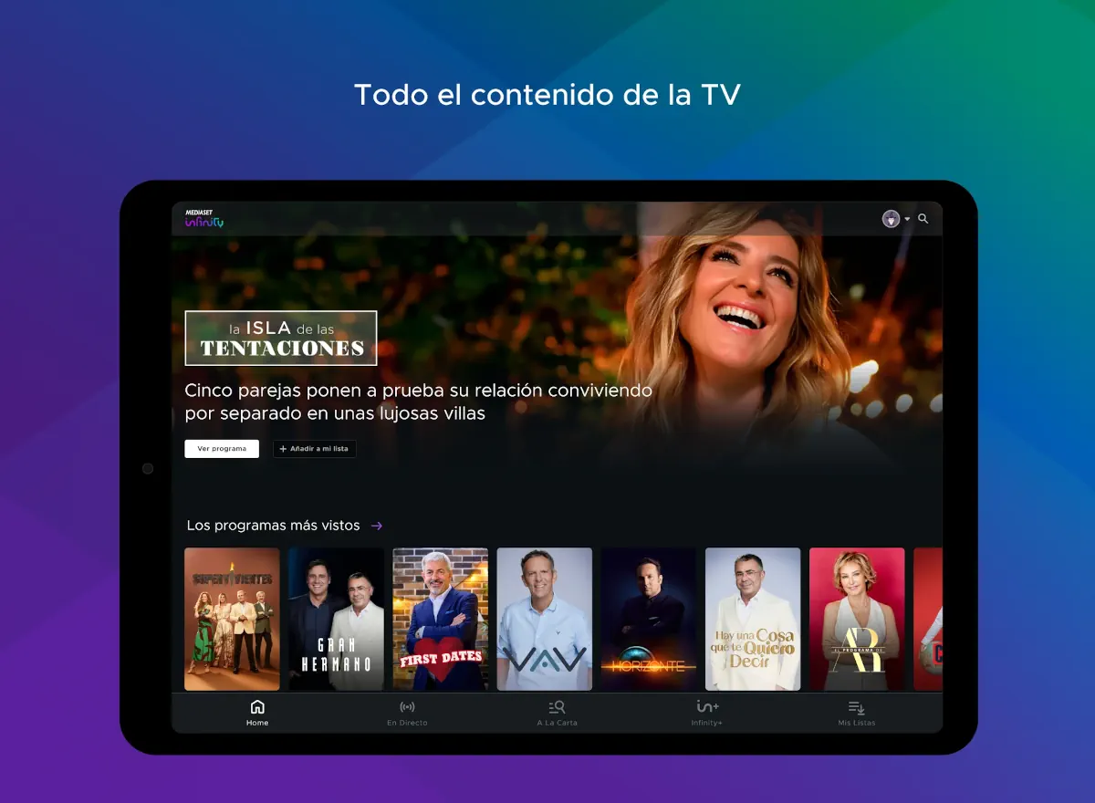Mediaset Infinity España.