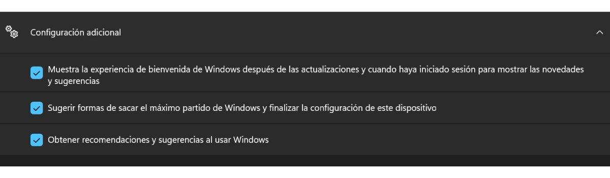 Captura del apartado de Configuración adicional en Windows 11