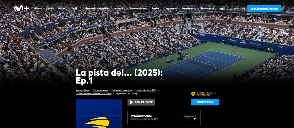 El programa de dentro del US Open 2025 en Movistar Plus+