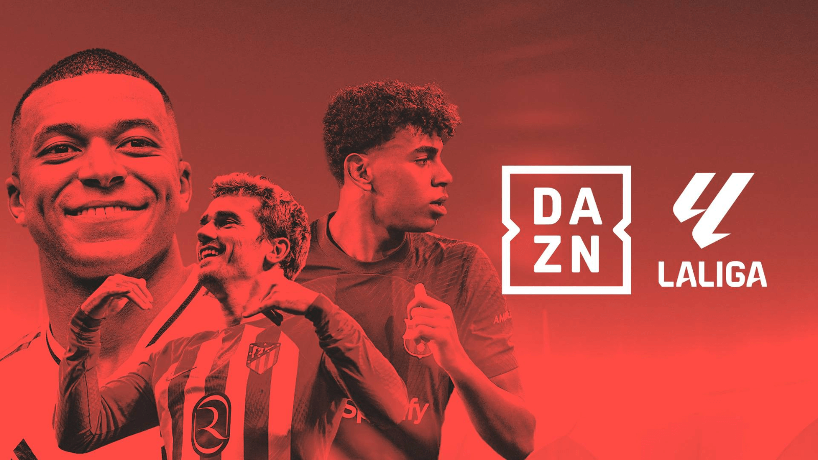 Banner promocional del acuerdo entre DAZN y LaLiga EA Sports para ofrecer un partido de fútbol gratis por jornada
