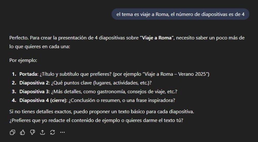 Interfaz de ChatGPT en la que se describe la petición de crear un PDF mediante indicaciones