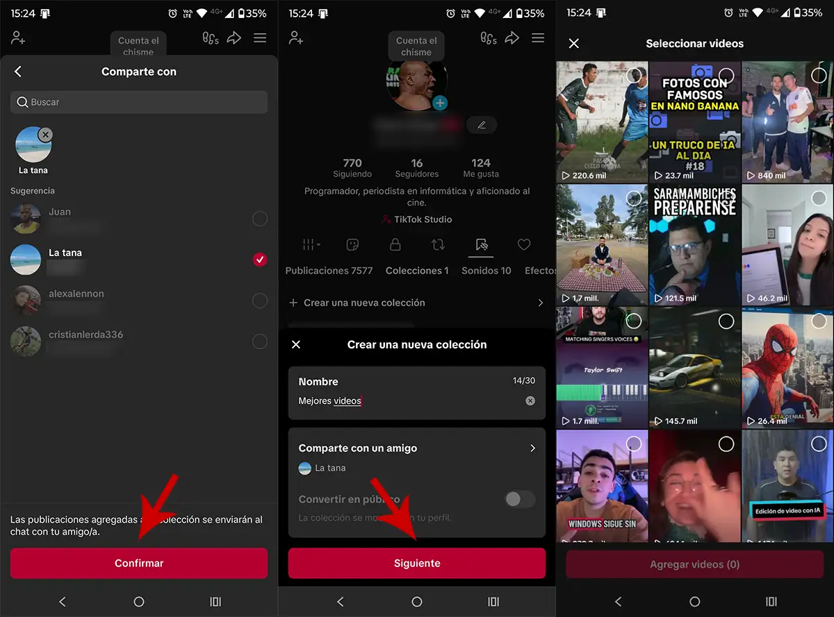 Compartir vídeos favoritos con otros usuarios TikTok