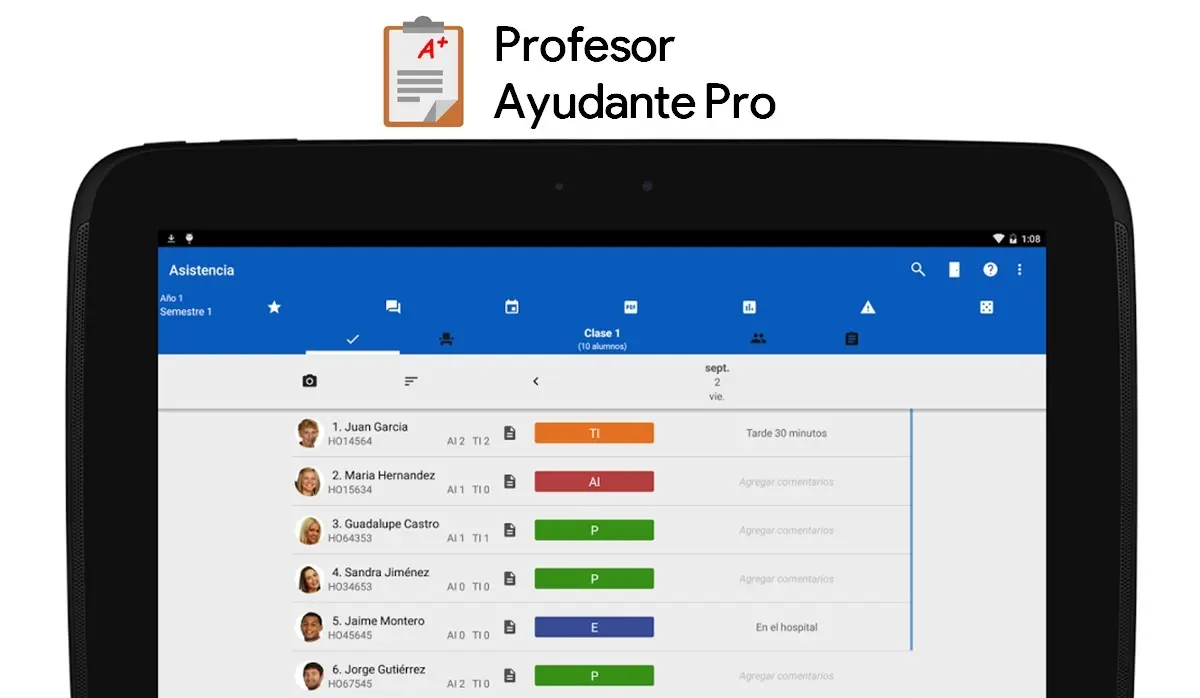Profesor Ayudante Pro la mejor app alternativa a iDoceo para Android