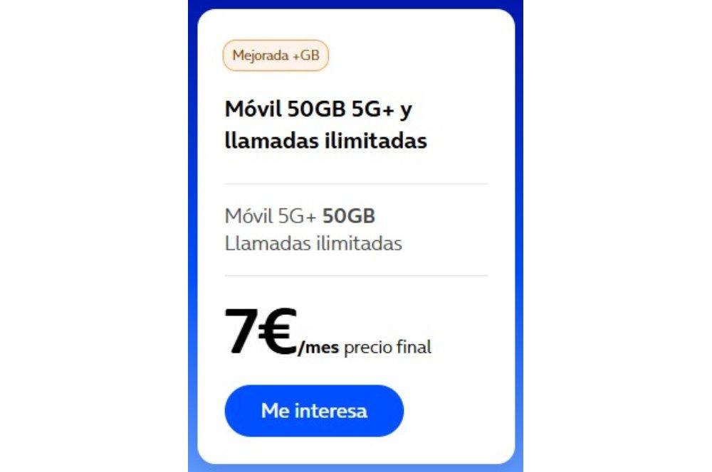 Imagen de la tarifa solo móvil de O2