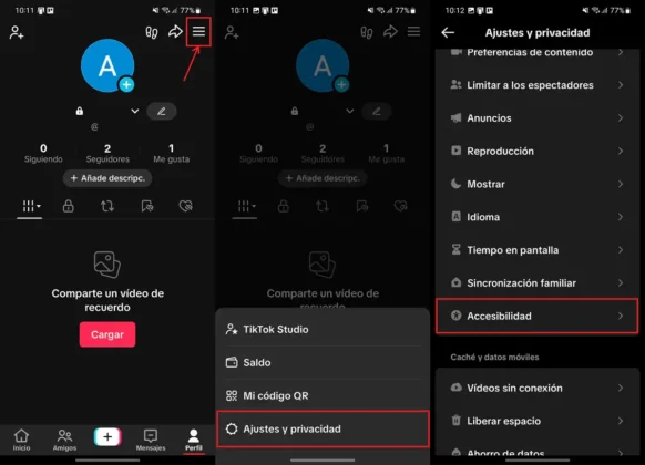 como acceder a la accesibilidad de tiktok