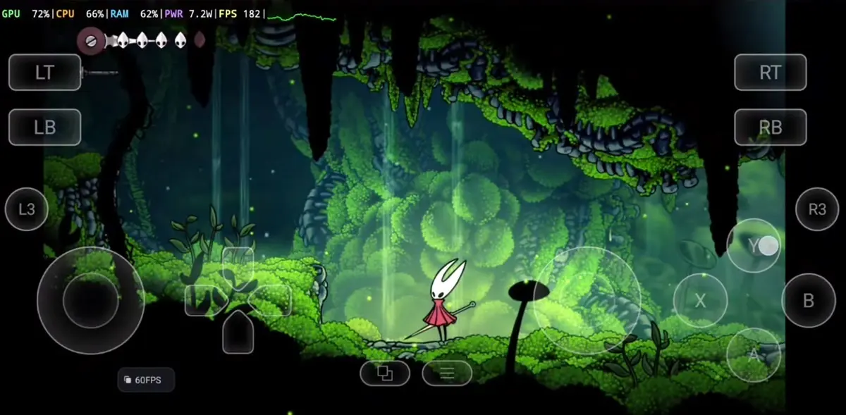 como se ve el Hollow Knight Silksong en Android como es el rendimiento fps