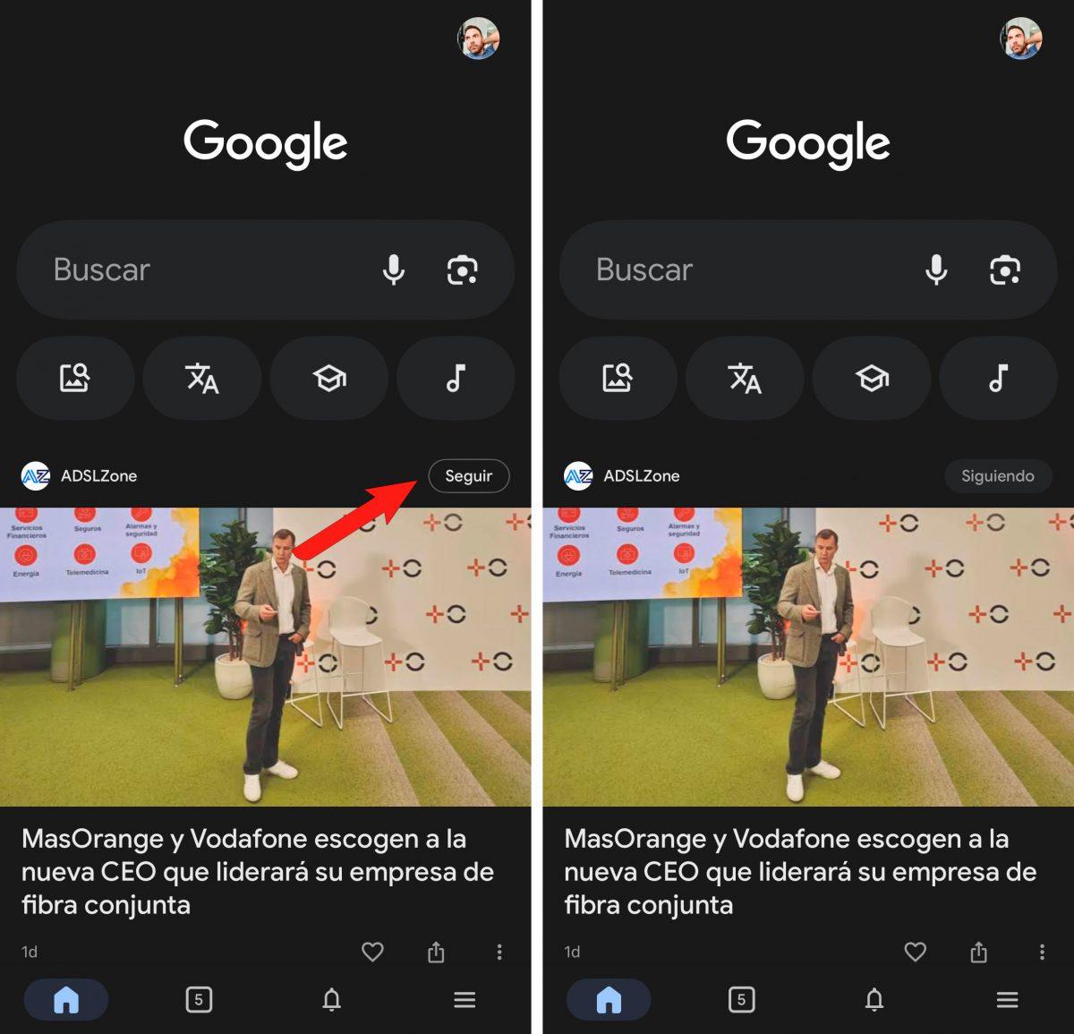 Configura Google Discover para seguir todas las noticias de ADSLZone