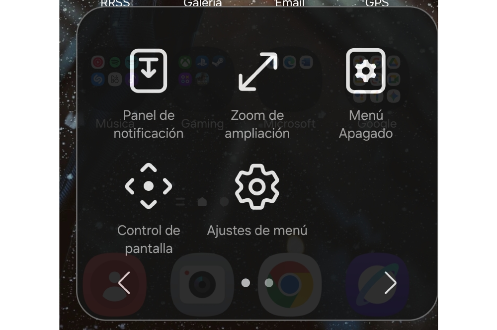 Captura del menú de Accesibilidad en un móvil Android