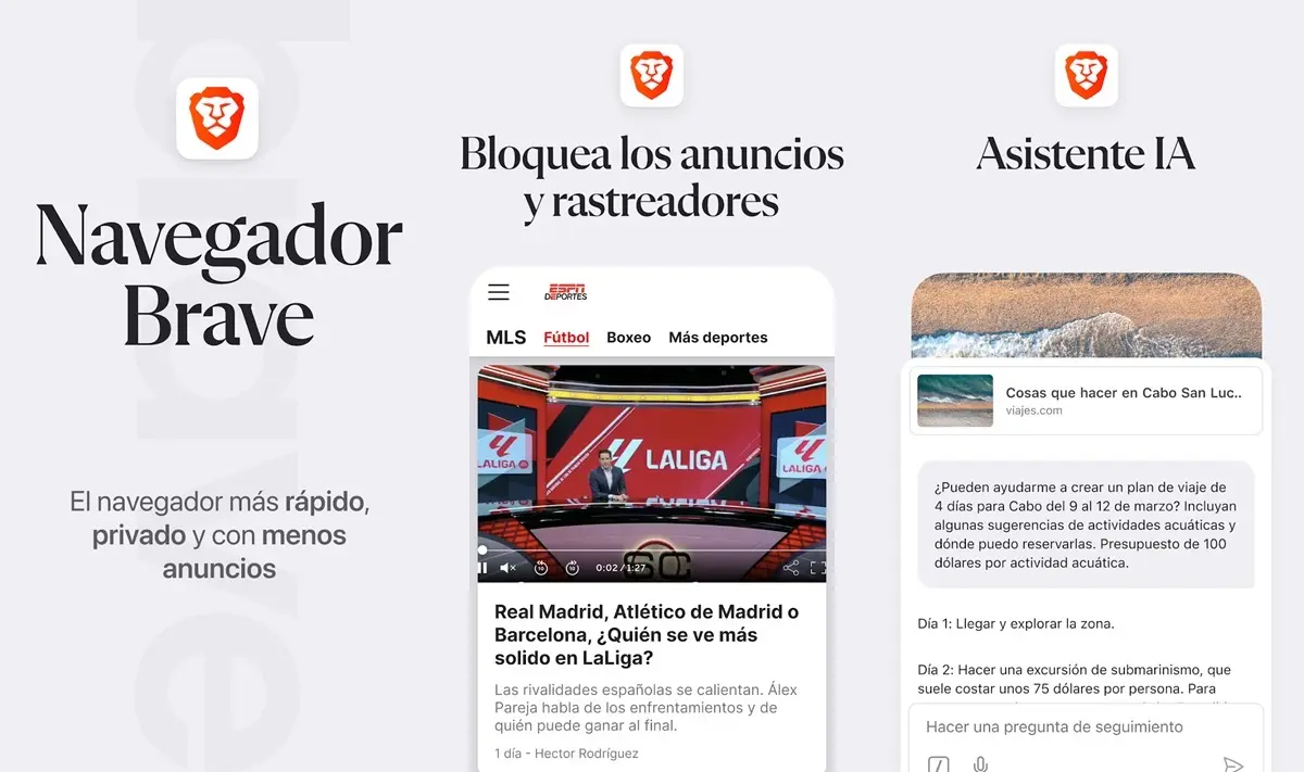 Brave navegador con la inteligencia artificial Leo AI