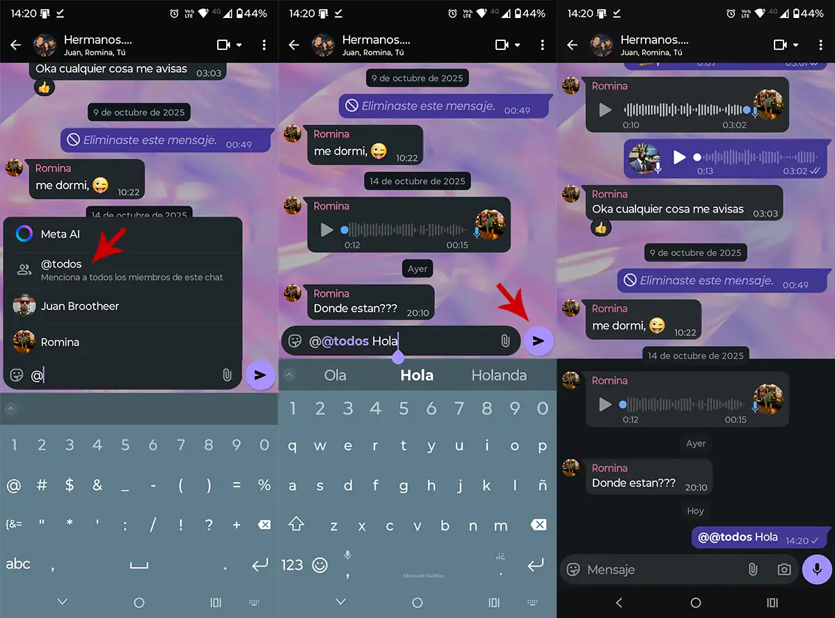 Enviar notificacion a todos los miembros de un grupo de WhatsApp