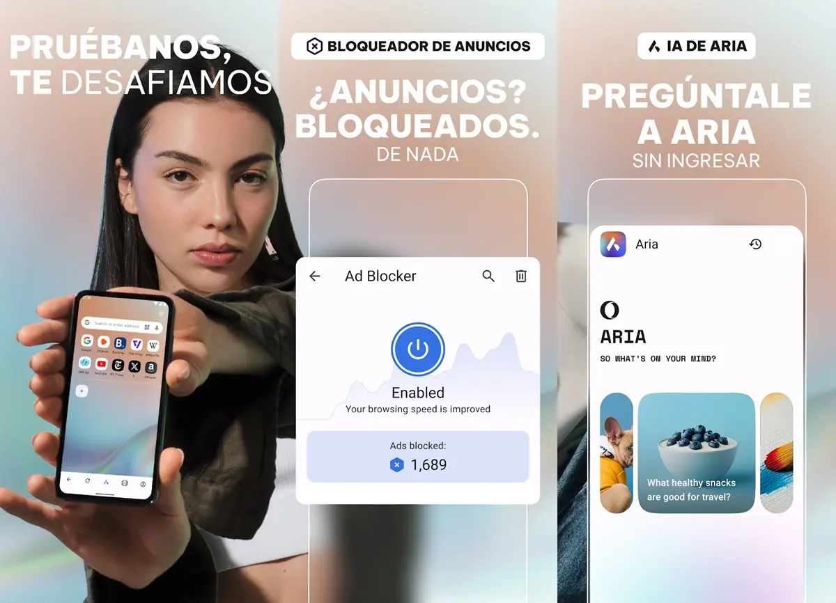 Opera navegador con la inteligencia artificial Aria