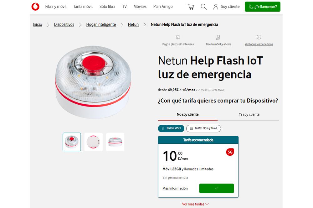 baliza v16 en vodafone
