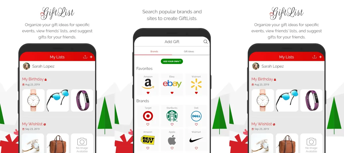 Apps de lista de regalos de Navidad.