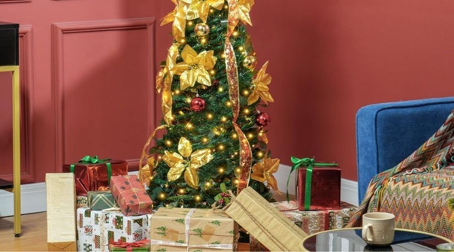 HOMCOM Árbol de Navidad 180 cm Árbol de Navidad con Luces LED foto