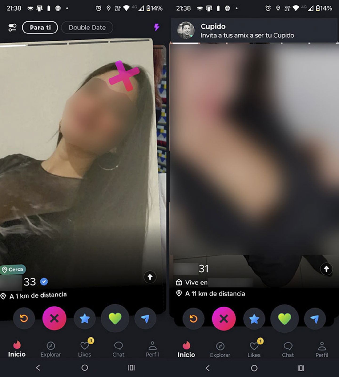 Icono No me gusta en Tinder