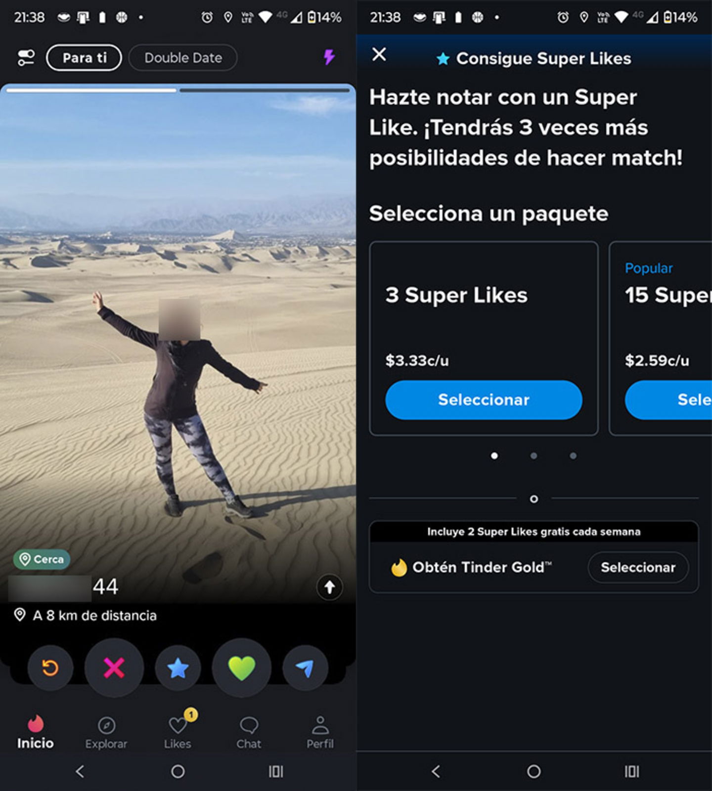 Icono Super Like en Tinder