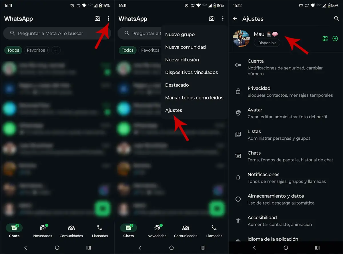 Configurar tu estado WhatsApp
