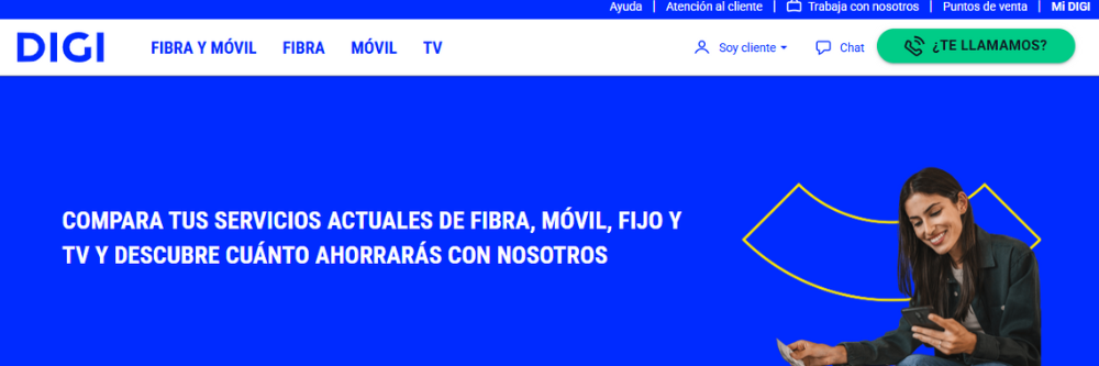Digi comparador fibra móvil fijo tv