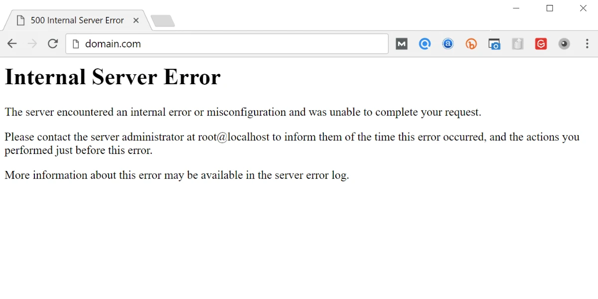 como se ve el error 500 http servidor
