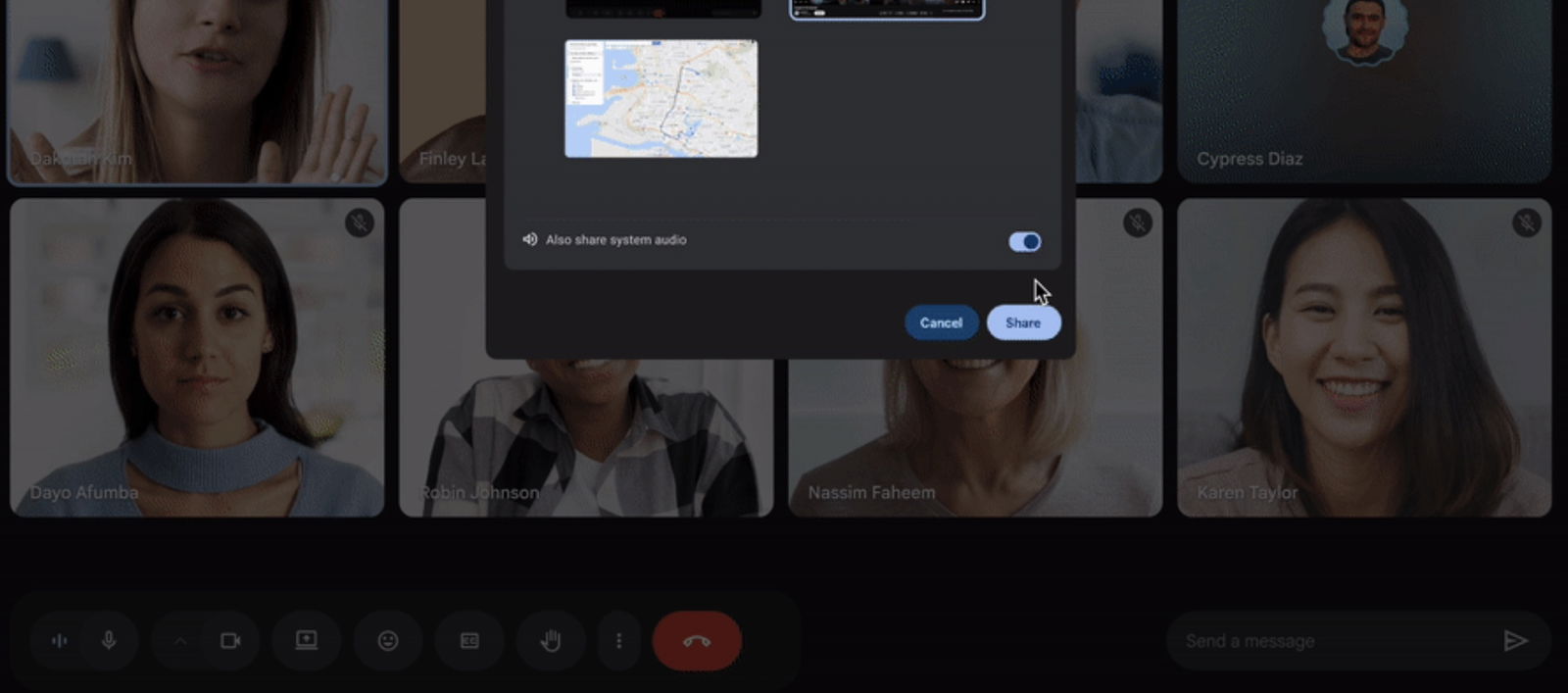 Compartir pantalla en Google Meet