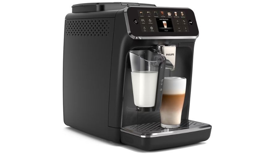 Cafetera Superautomática Philips Serie 4000 con LatteGo diseño sobre fondo blanco