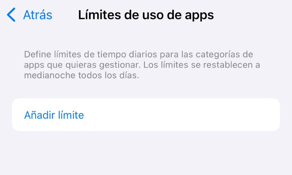 Pantalla de Tiempo de Uso en los Ajustes de iPhone