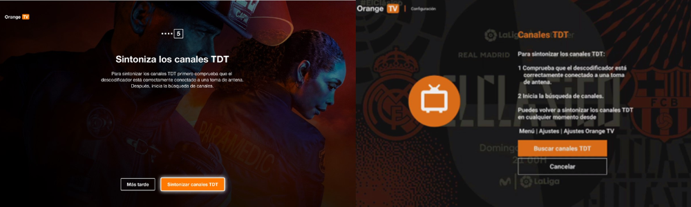 pasos sintonización canales TDT Orange TV