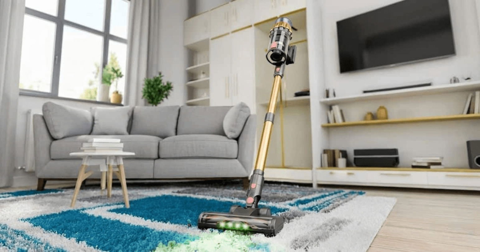 Este aspirador escoba remueve todo rastro de suciedad y pelo de mascota hasta de la alfombra